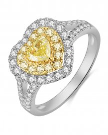 MULTI TONE HEART SHAPE DIAMOND ENGAGEMENT RING (TR4149)